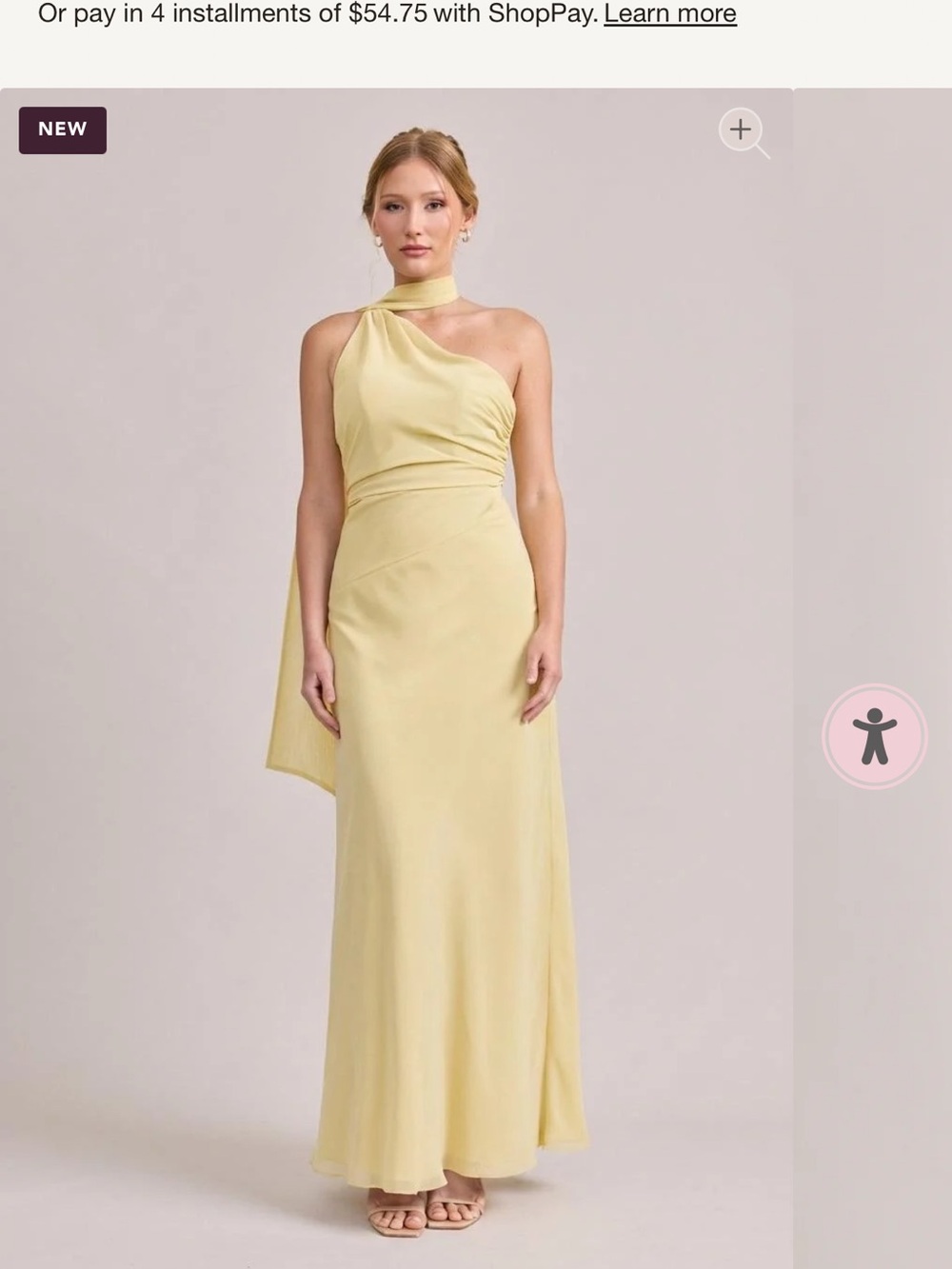 Revelry One-Shoulder Pale Yellow Gown